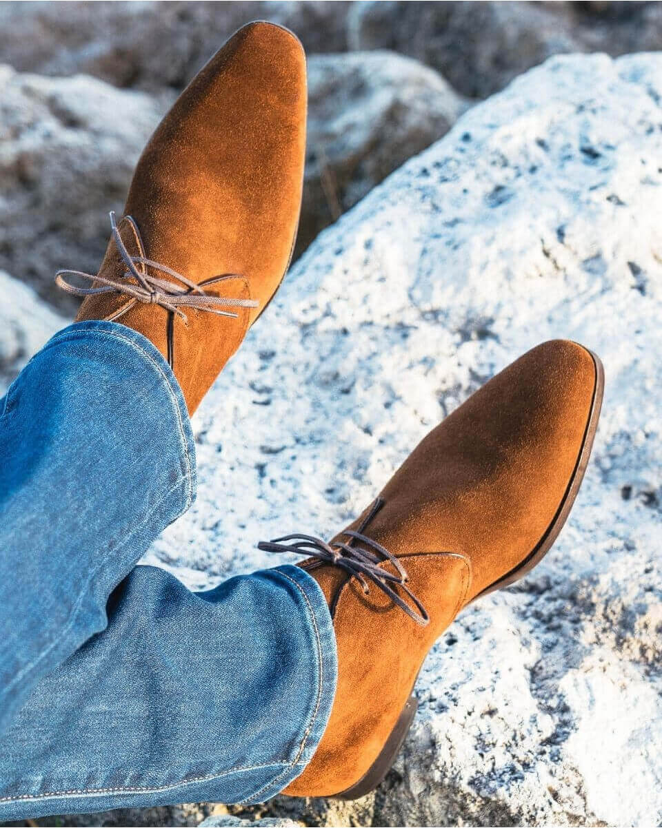 Tan suede cheap boots mens